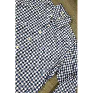 Peter Millar Shirt Mens Large Gingham Check Button Long Sleeve Cotton‎ Blue Pink